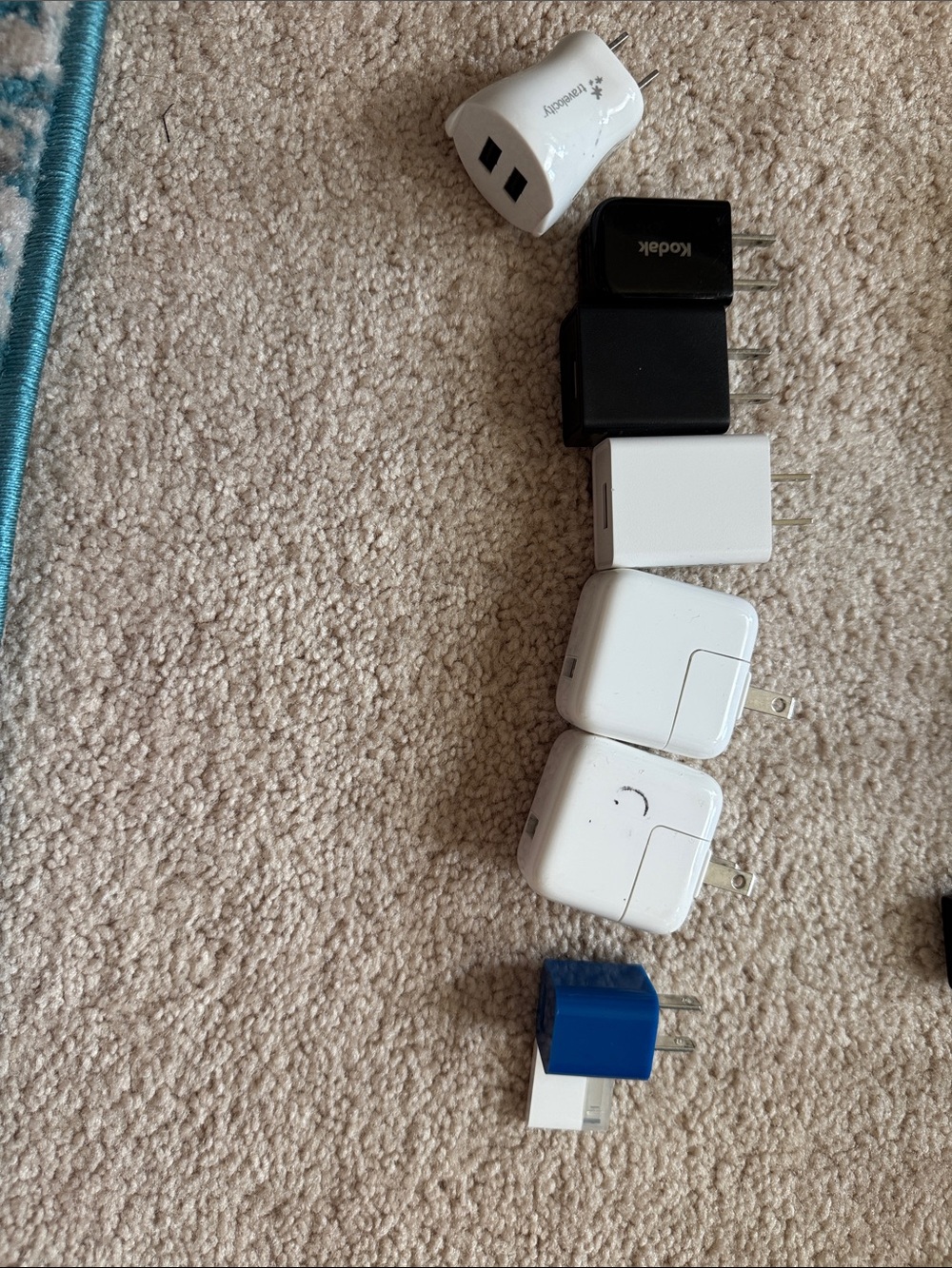 Apple White and Blue USB Wall Chargers Pack